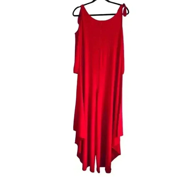 Eva Varro Shoulder Tie Pull-on Jumpsuit RED Size Small #076 - Picture 3 of 10